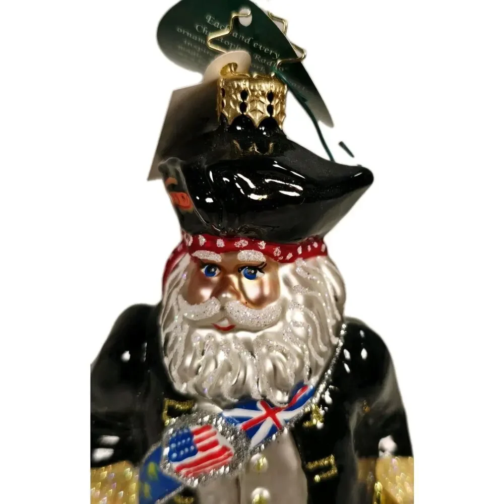 Rare Christopher Radko CAPTAIN OGLETHORPE Santa Glass Ornament 3012834 Military